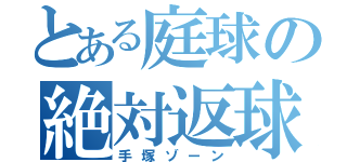 とある庭球の絶対返球（手塚ゾーン）