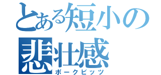 とある短小の悲壮感（ポークビッツ）