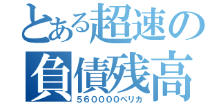 とある超速の負債残高（５６００００ペリカ）