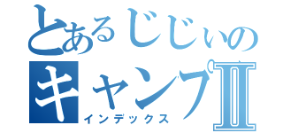 とあるじじぃのキャンプⅡ（インデックス）