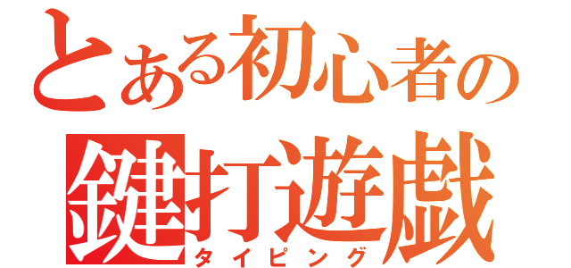 とある初心者の鍵打遊戯（タイピング）