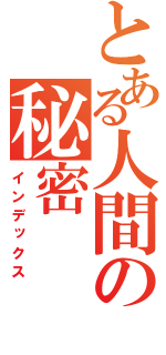 とある人間の秘密（インデックス）