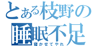 とある枝野の睡眠不足（寝かせてやれ）