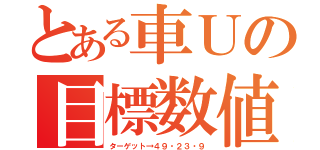 とある車Ｕの目標数値（ターゲット→４９・２３・９）