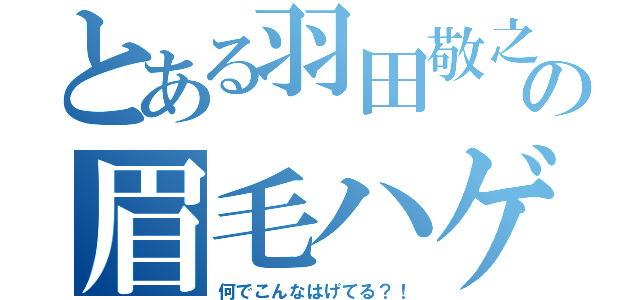 とある羽田敬之の眉毛ハゲ（何でこんなはげてる？！）