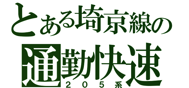 とある埼京線の通勤快速電車（２０５系）