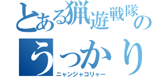 とある猟遊戦隊のうっかり（ニャンジャコリャー）