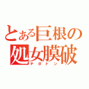 とある巨根の処女膜破り（テポドン）