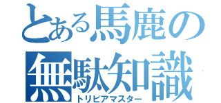 とある馬鹿の無駄知識（トリビアマスター）