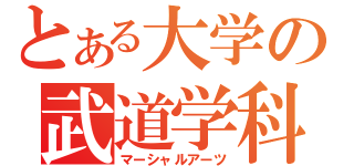 とある大学の武道学科（マーシャルアーツ）