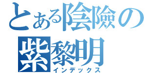 とある陰險の紫黎明（インデックス）