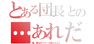 とある団長との…あれだ（俺、実はポニテール萌えなんだ）