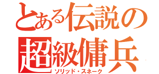 とある伝説の超級傭兵（ソリッド・スネーク）