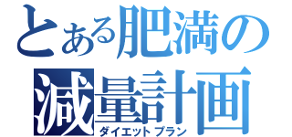 とある肥満の減量計画（ダイエットプラン）