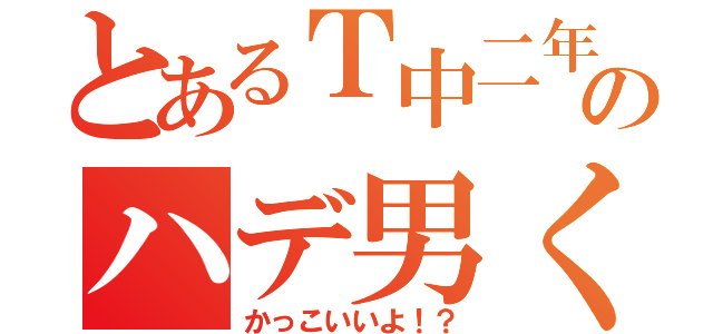 とあるＴ中二年のハデ男くん（かっこいいよ！？）