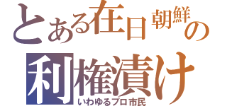 とある在日朝鮮の利権漬け（いわゆるプロ市民）