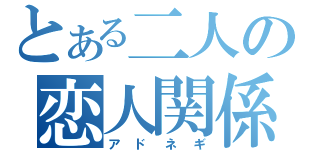 とある二人の恋人関係（アドネギ）