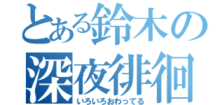 とある鈴木の深夜徘徊（いろいろおわってる）