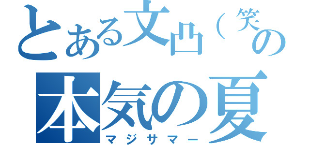 とある文凸（笑）の本気の夏（マジサマー）