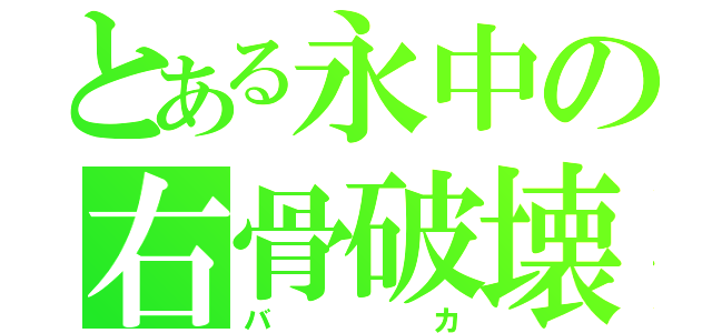 とある永中の右骨破壊（バカ）