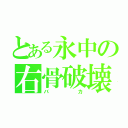 とある永中の右骨破壊（バカ）