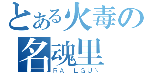 とある火毒の名魂里無（ＲＡＩＬＧＵＮ）