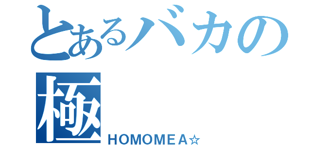 とあるバカの極（ＨＯＭＯＭＥＡ☆）