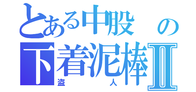 とある中股　の下着泥棒Ⅱ（盗人）