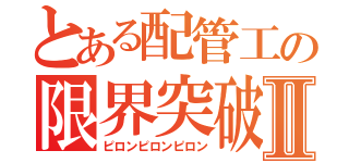 とある配管工の限界突破Ⅱ（ピロンピロンピロン）