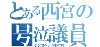 とある西宮の号泣議員（チンコヘッド野々村）