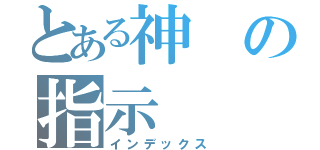 とある神の指示（インデックス）