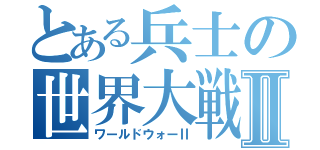 とある兵士の世界大戦Ⅱ（ワールドウォーⅡ）