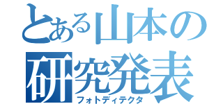 とある山本の研究発表（フォトディテクタ）