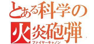 とある科学の火炎砲弾（ファイヤーキャノン）