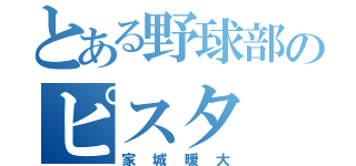 とある野球部のピスタ（家城暖大）