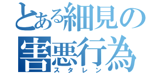 とある細見の害悪行為（スタレン）