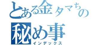 とある金タマちゃんの秘め事（インデックス）