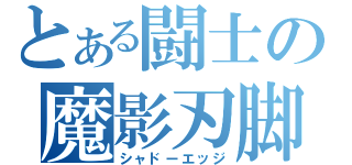 とある闘士の魔影刃脚（シャドーエッジ）