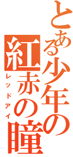 とある少年の紅赤の瞳Ⅱ（レッドアイ）