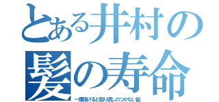 とある井村の髪の寿命（一度抜けると取り返しのつかない髪）