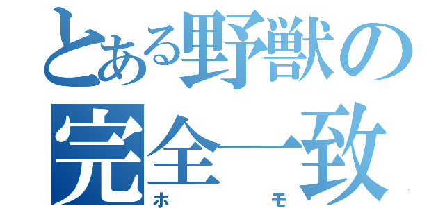 とある野獣の完全一致（ホモ）