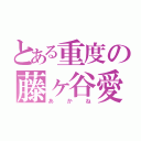 とある重度の藤ヶ谷愛（あかね）