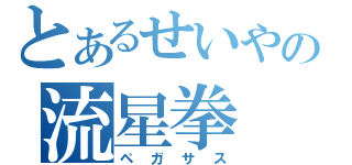 とあるせいやの流星拳（ペガサス）