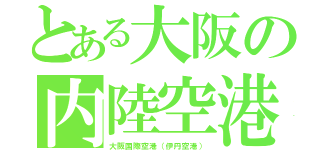 とある大阪の内陸空港（大阪国際空港（伊丹空港））