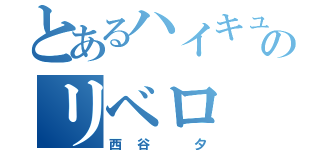 とあるハイキューのリベロ（西谷 夕）