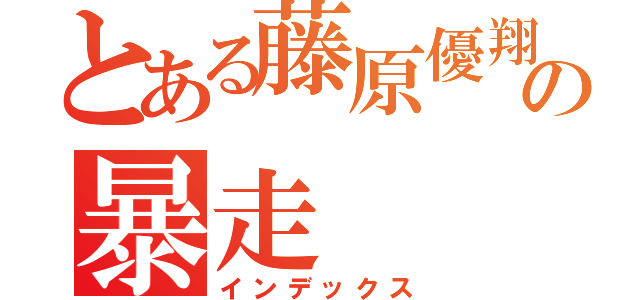 とある藤原優翔の暴走（インデックス）