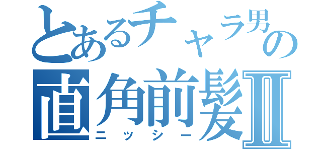 とあるチャラ男の直角前髪Ⅱ（ニッシー）