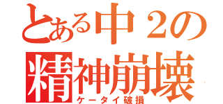 とある中２の精神崩壊（ケータイ破損）