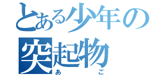 とある少年の突起物（あご）