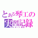 とある琴工の実習記録（レポート提出）